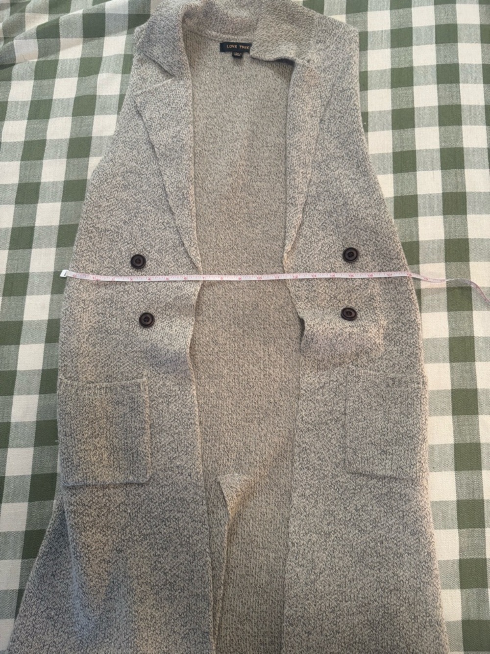 Love Tree Textured Knit Sleeveless Vest in Heather Taupe - Picture 11 of 11